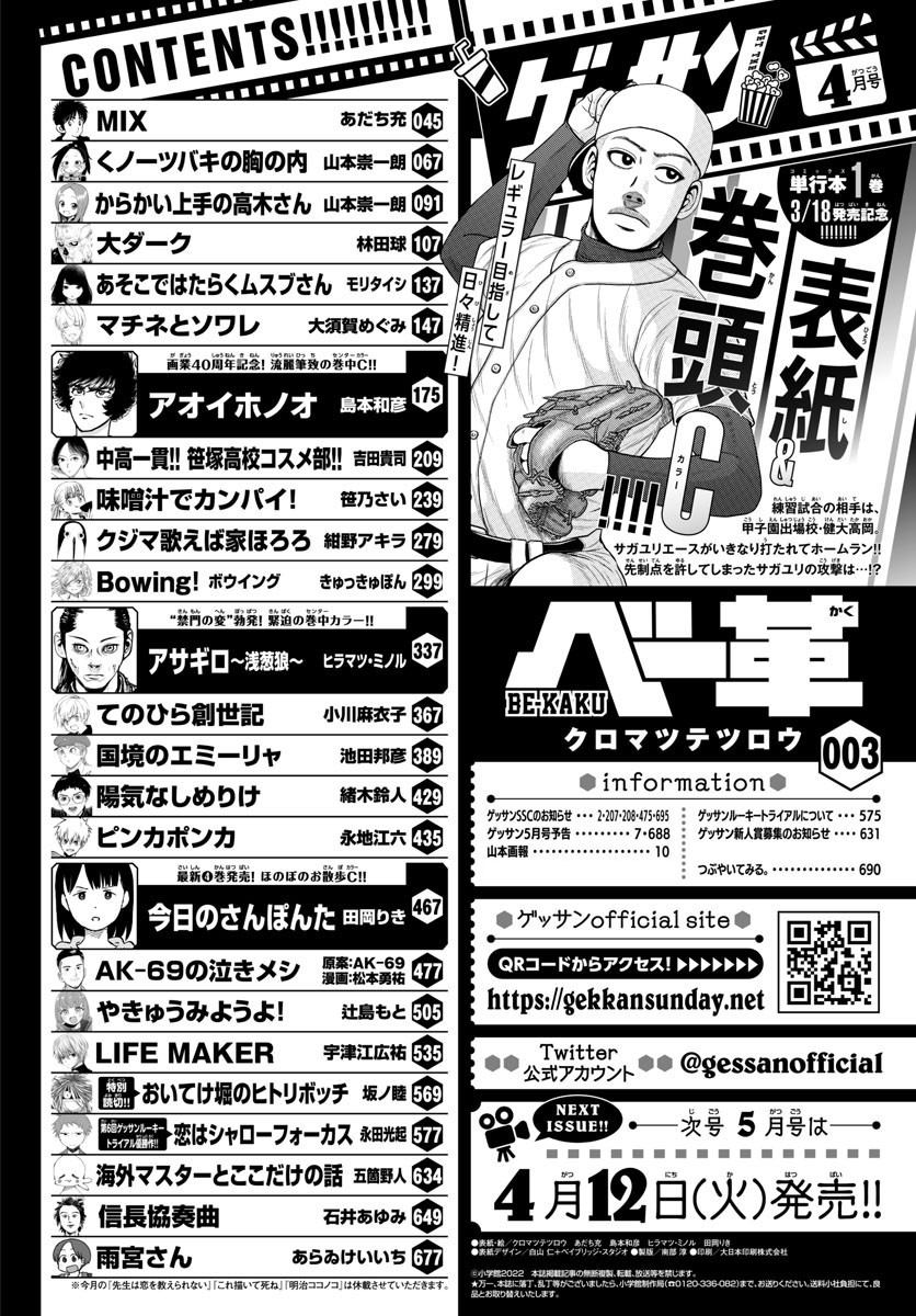 Monthly Shonen Sunday - Gessan - Chapter 2022-04 - Page 3