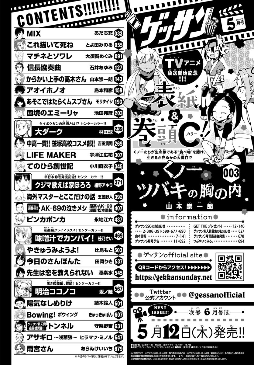 Monthly Shonen Sunday - Gessan - Chapter 2022-05 - Page 3