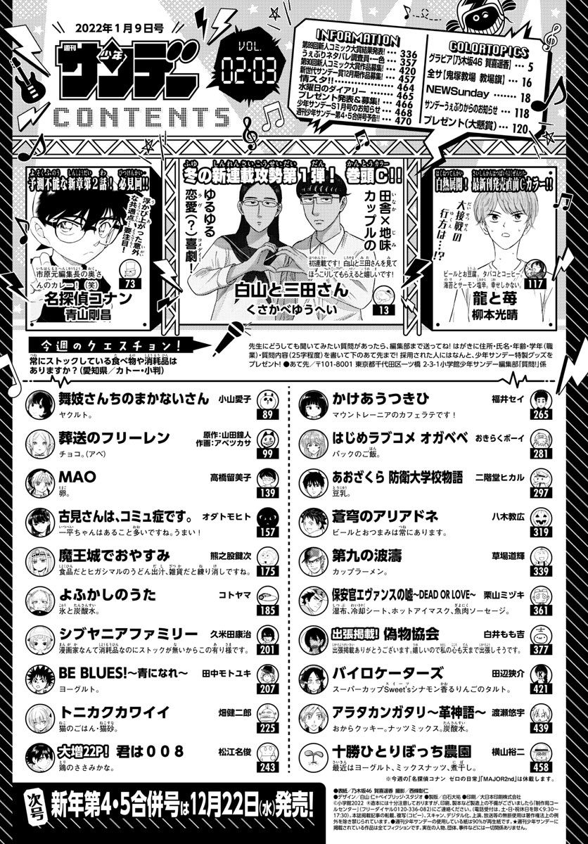 Weekly Shōnen Sunday - 週刊少年サンデー - Chapter 2022-02-03 - Page 463