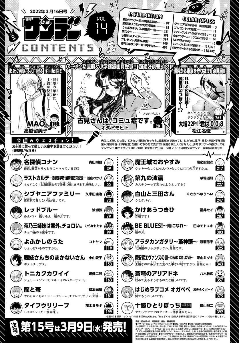 Weekly Shōnen Sunday - 週刊少年サンデー - Chapter 2022-14 - Page 2